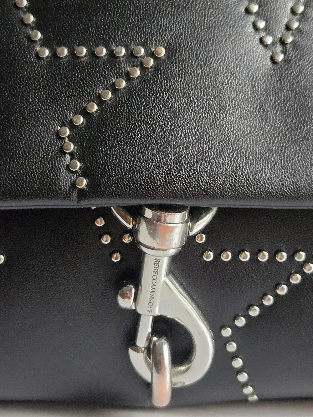GUC Rebecca Minkoff Edie Star Studded Black Leather Shoulder Bag